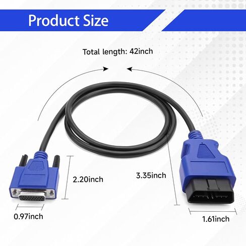 493113 OBD2 Cable Adapter 16 Pin Fits for Nexiq USB Link 2 & Nexiq USB Link 3,Fits for Ford GM Dodge Volvo Mack Isuzu Hino ETC, J1962 Vehicles in Saudi Arabia