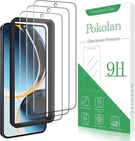 Pokolan Screen Protector For Samsung Galaxy S22 5G [3-Pack] Tempered Glass, 9H Hardness, Bubble-Free, Easy to Install, Support Fingerprint Reader in Saudi Arabia