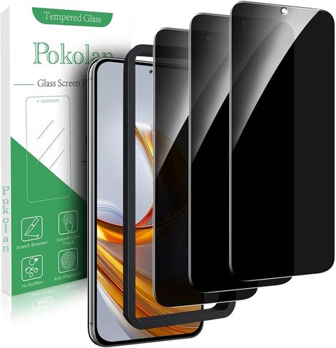 Pokolan Screen Protector For Samsung Galaxy S22 5G [3-Pack] Tempered Glass, 9H Hardness, Bubble-Free, Easy to Install, Support Fingerprint Reader in Kuwait