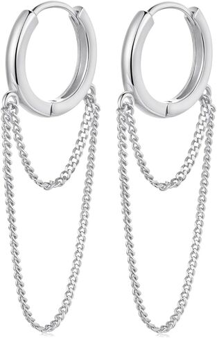 BISAER 925 Sterling Silver Post Huggie Earrings for Women, 14K Gold Plated Silver Hoop Earrings for Women Hypoallergenic Small Hoop Earrings in Kuwait