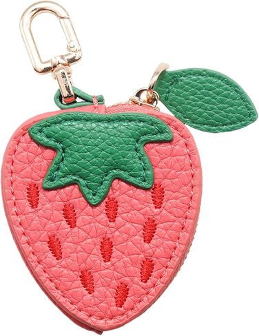 الكرز لطيف الفاكهة عملة محفظة حقيبة سحر، جلد صغير عملة تغيير محفظة المفاتيح عملات معدنية الحقيبة حامل، حقيبة Kawaii سحر لحقيبة يد حمل المحفظة (الكرز) in Kuwait