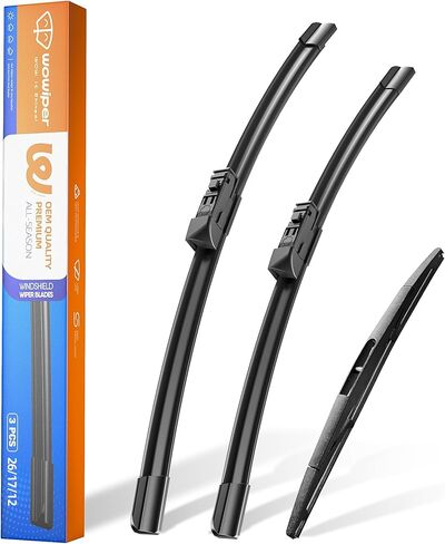 شفرات ممسحة الزجاج الأمامي 26 بوصة + 16 بوصة مع ممسحة خلفية 12 بوصة بديلة للسيارات في جميع المواسم لسوبارو كروستريك/إمبريزا 2018-2023 (مجموعة من 3) in Kuwait