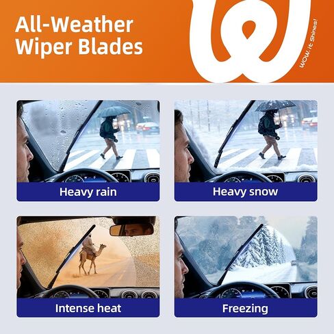 شفرات ممسحة الزجاج الأمامي 26 بوصة + 16 بوصة مع ممسحة خلفية 12 بوصة بديلة للسيارات في جميع المواسم لسوبارو كروستريك/إمبريزا 2018-2023 (مجموعة من 3) in Kuwait