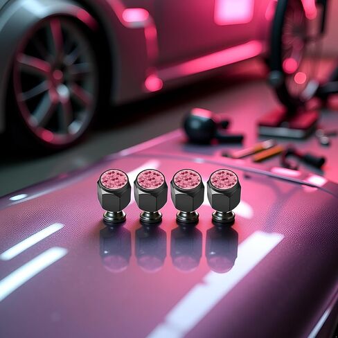 4 Pcs Tire Valve Stem Caps Cover, Metal Air Valve Cap, Aluminum Car Wheel Stem Caps, Universal Stem Covers for Cars, Trucks, Bikes, Motorcycles, Corrosion Resistant (Cherry Bow) in Saudi Arabia
