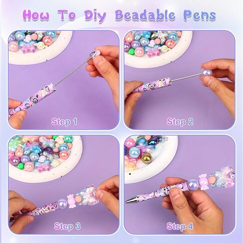 مجموعة من 8 أقلام قابلة للخرز على شكل زهرة الفراشة، مجموعة صنع الأقلام مع الخرز والعبوات، كتابة ناعمة بالحبر الأسود، هدية للطلاب الحاضرين في المنزل والمراهقين واللوازم المكتبية المدرسية in Kuwait