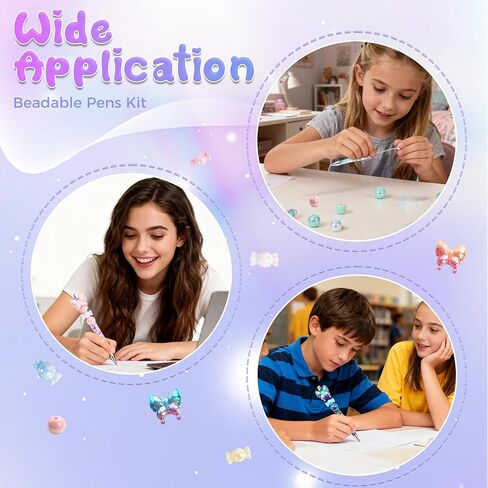 مجموعة من 8 أقلام قابلة للخرز على شكل زهرة الفراشة، مجموعة صنع الأقلام مع الخرز والعبوات، كتابة ناعمة بالحبر الأسود، هدية للطلاب الحاضرين في المنزل والمراهقين واللوازم المكتبية المدرسية in Kuwait