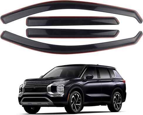 Smoke Black in-Channel Window Visor Window Deflectors Rain Guards Compatible with 2022-2026 Mitsubishi Outlander 4-Piece Set in Saudi Arabia