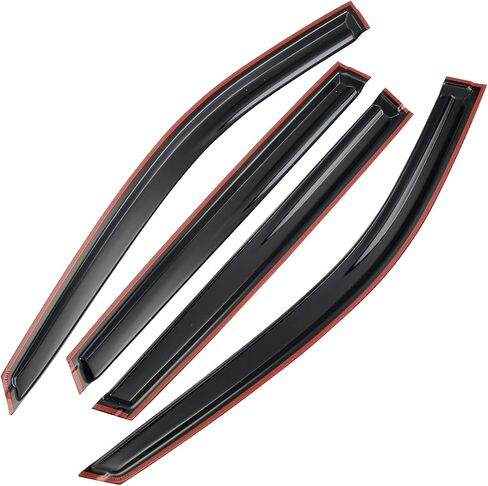 New 4pcs Tape-On Side Window Visor Deflectors for Rogue 2014-2020 Sedan Smoke Tinted Rain Guards Shield Shade in Saudi Arabia