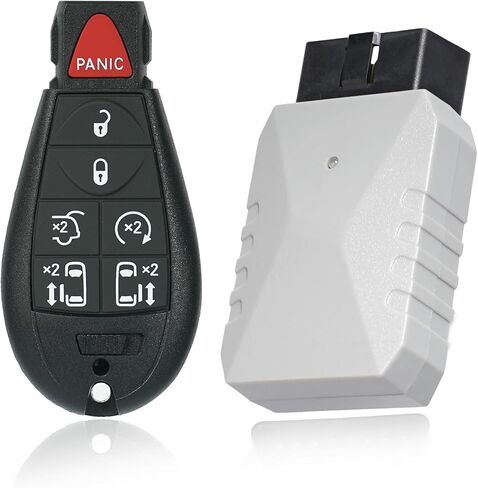 طقم استبدال مفتاح Fob عن بعد متوافق مع Chrysler Town and Country Dodge Grand Caravan 2008-2016، Volkswagen Routan 2009-2012 معرف FCC للدخول بدون مفتاح: M3N5WY783X IYZ-C01C، 433MHZ 7BTN in Kuwait