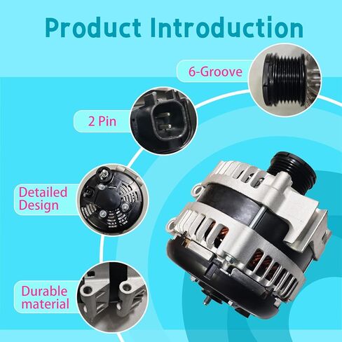 56029733AB 220A Alternator Compatible with Chrysler Pacifica 2017 2018 2019 2020, Voyager 2020,Ram ProMaster 1500 2022-2023, ProMaster 2500 2022-2023, ProMaster 3500 22-23,3.6L,12V in Kuwait