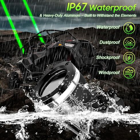 قطعتان من مصابيح سوط ليزر LED مطورة للشاحنات جنبًا إلى جنب/UTV/ATV/الشاحنات، شعاع مركز فائق السطوع، مصابيح الطرق الوعرة RGBW مع التطبيق/جهاز التحكم عن بعد/مفتاح الروك، IP68 مقاوم للماء 12 فولت تيار مستمر in Kuwait