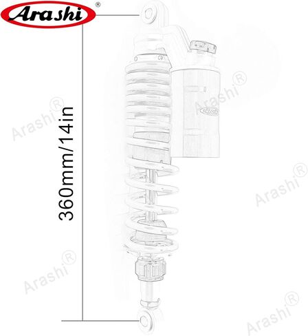 Arashi 360mm /14" Adjustable Rear Shocks Absorbers Suspensions for XG750A Street Rod 2017-2018, XR1200 Sportster 2008-2013, SR500 1977-1984, XJR1300 1997-2010, Gold Motorcycle Parts Nitrogen Charged in Kuwait