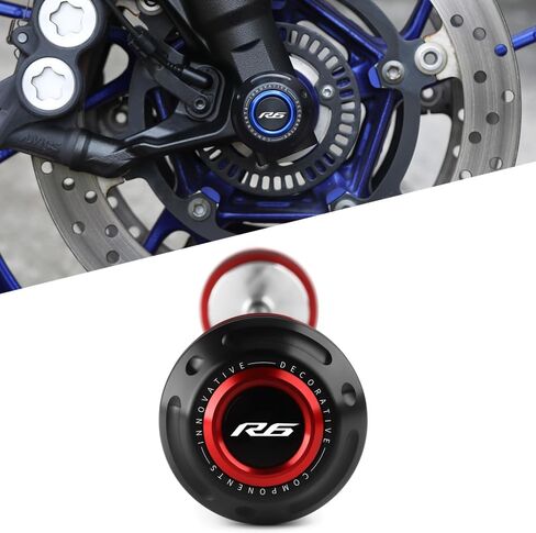 Motorcycle Front Wheel Axle Fork Slider Crash Protector Compatible With Y.amaha YZF R6 2017 2018 2019 2020 2021 | YZF-R6 YZFR6 YZF600 Accessories (red) in Saudi Arabia