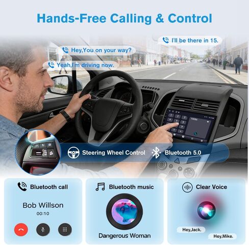 ستيريو راديو السيارة لسيارة Chevy Aveo Sonic 2011 2012 2013 2014 2015 مع نظام Android Auto Carplay اللاسلكي 2G+32G 9 بوصة Android 13 شاشة تعمل باللمس مع SWC WiFi GPS Navigation DSP Bluetooth كاميرا احتياطية مجانية in Kuwait