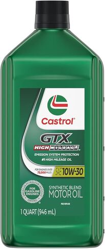 Castrol Edge High Mileage 10W-30 Advanced Full Synthetic Motor Oil, 1 Quart, Pack of 6 in Kuwait