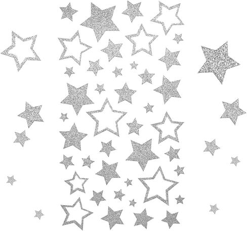 KESOTE Patriotic Star Stickers, 9 Sheets Glitter Red Blue Sliver Star Stickers 4th of July Stickers for Crafts Envelopes Cards Gifts Decoration, Self-Adhesive in Kuwait