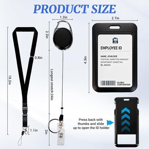 6-Piece ID Badge Holder Set,2 Pack Breakaway Lanyards,2 Pack Retractable Badge Reel Clip with Keyking,2-Pack Vertical Cruise Ship Cards Holder in Saudi Arabia