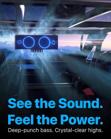 GoHawk 15 Inch UTV Sound Bar, Bluetooth ATV Soundbar with RGB Lights, IP66 Waterproof Golf Cart Sound Bar, SXS SoundBar Compatible with Polaris RZR Can-Am w/FM Radio, Fits 1.5"–2.25" Roll Cages in Kuwait