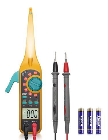 جهاز اختبار دائرة السيارات مع مسبار خطاف، جهاز قياس رقمي متعدد 4 في 1، جهاز اختبار كهربائي تلقائي للتيار المستمر/التيار المتردد، مقاومة استمرارية الجهد الكهربي للبطارية، جهاز اختبار الصمام الثنائي للبطارية مع شاشة لإصلاح شاحنة السيارة in Kuwait