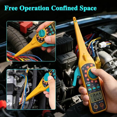 جهاز اختبار دائرة السيارات مع مسبار خطاف، جهاز قياس رقمي متعدد 4 في 1، جهاز اختبار كهربائي تلقائي للتيار المستمر/التيار المتردد، مقاومة استمرارية الجهد الكهربي للبطارية، جهاز اختبار الصمام الثنائي للبطارية مع شاشة لإصلاح شاحنة السيارة in Kuwait