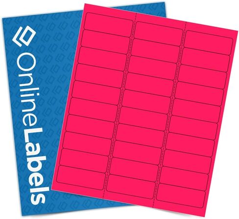 Neon Red Address Labels - 2.625 x 1 - Pack of 3,000 Labels, 100 Sheets - Inkjet/Laser Printer - Online Labels in Saudi Arabia