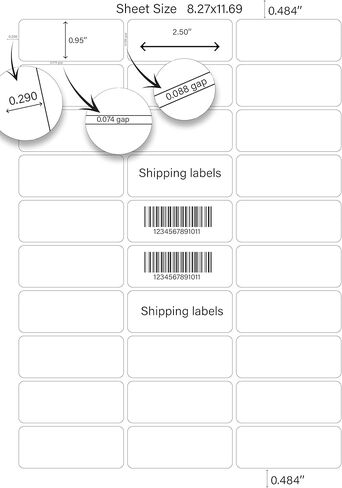 300 Printable Labels – 2.45" x 0.95" 10 Sheets, A4 Size 8.27" x 11.69" | Laser & Inkjet Compatible Label Paper for Jars, Shipping, Packaging, Mailing, Address & Organization in Saudi Arabia