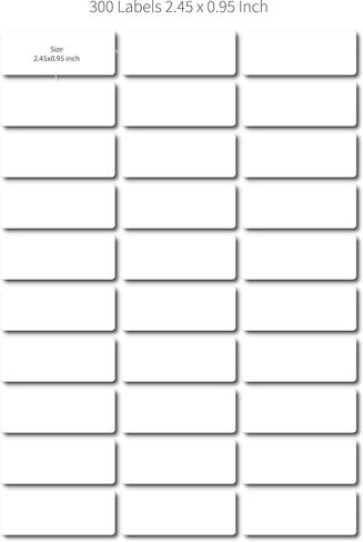 300 Printable Labels – 2.45" x 0.95" 10 Sheets, A4 Size 8.27" x 11.69" | Laser & Inkjet Compatible Label Paper for Jars, Shipping, Packaging, Mailing, Address & Organization in Saudi Arabia