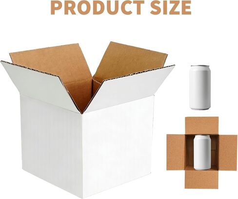 80 Pcs Shipping Boxes White Corrugated Cardboard Packing Boxes for Packaging, Mailing, and Moving Small Business Storage (4x4x4 Inch) in Kuwait