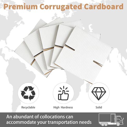 80 Pcs Shipping Boxes White Corrugated Cardboard Packing Boxes for Packaging, Mailing, and Moving Small Business Storage (4x4x4 Inch) in Kuwait