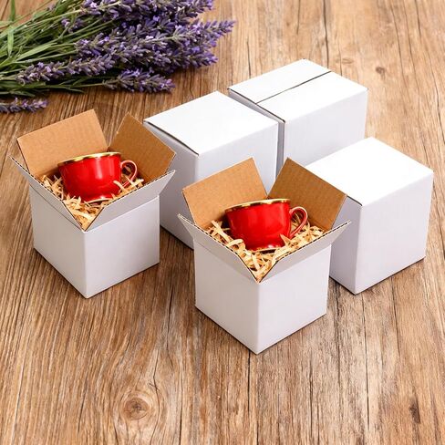 80 Pcs Shipping Boxes White Corrugated Cardboard Packing Boxes for Packaging, Mailing, and Moving Small Business Storage (4x4x4 Inch) in Kuwait