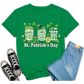 St Patricks Day Shirt Women Shamrock Lucky Graphic T-Shirts Irish Festival Theme tee in Saudi Arabia