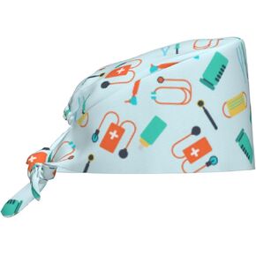 قبعة عمل مضحكة مع عصابة رأس مريحة وقابلة للتنفس وقابلة للتعديل للجنسين، قبعات جراحية للأطباء والممرضات in Kuwait