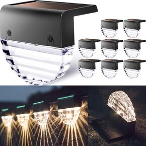 TIJNN Solar Deck Lights Outdoor, Solar Fence Lights Waterproof Led for Outdoor Stairs, Step, Yard,Patio Decor Illumination - 8 Pack in Kuwait