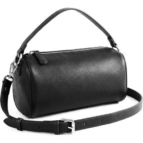 حقيبة كروس برايت للنساء من الجلد النباتي حقيبة كتف أسطوانية صغيرة مع حزام قابل للتعديل ومحفظة أسطوانية ناعمة in Kuwait