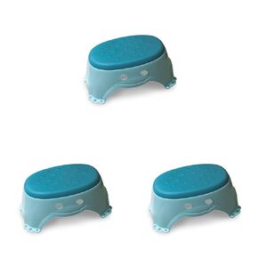 مقعد خطوة لأعلى من Mommy's Helper - مقعد باللون الأزرق المخضر غير قابل للانزلاق مع وجه مبتسم لطيف، مقاس 14 × 8.5/6.5 بوصة، مثالي لغسل أيدي الأطفال وتنظيف الأسنان والتدريب على استخدام المرحاض in Kuwait