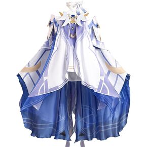 MIAOCOS Columbina Cosplay Costume Women Cute Blue and White Dress Uniform Set Halloween Party Outfit in Kuwait
