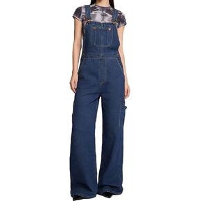 Women's Casual Denim Overalls Loose Baggy Jean Jumpsuit Vintage Bib Adjustable Wide Leg Harem Romper Pants in Saudi Arabia