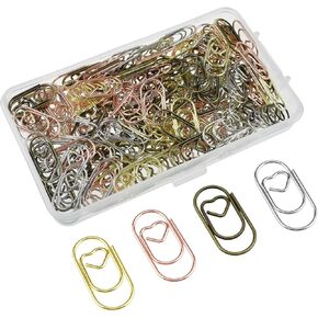 200 قطعة من مشابك الورق على شكل قلب الحب، معدنية مقاس 0.768 بوصة، مشابك ورقية صغيرة لطيفة ومشابك إشارات مرجعية لتزيين المكتب والمدرسة والمكتب والمستندات والملاحظات والأعمال الورقية وسجلات القصاصات والحرف اليدوية in Kuwait