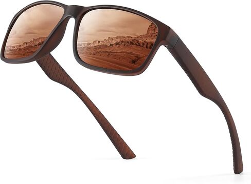 Polarized Sunglasses for Men Women, Lightweight Square Mens Sunglasses UV Protection for Driving Fishing Golf in Kuwait