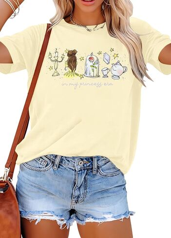 Magic Kingdom Shirts for Women Princess Shirt Funny Family Vacation Tee Magical Graphic Short Sleeve Tops in Saudi Arabia