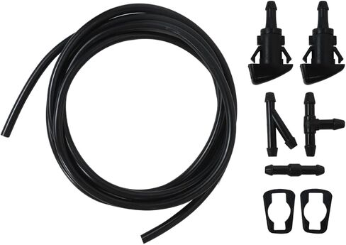 Car Windshield Washer Nozzles Kit Fluid Hose Connector Set Fit for Jeep 2005-2010 Grand Cherokee,Replaces 4805742AB, 5116079AA, 5113049AA, 5303833AA, 55077460AA, 5160308AA New Replacement in Saudi Arabia