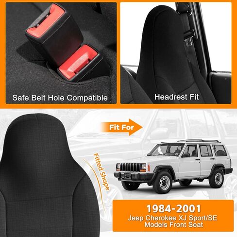Front Seat Cover Compatible with 1984-2001 Jeep Cherokee XJ SE, Sport, Classic, Limited, Neoprene Seat Cover, Durable Seat Protection with Rain Defender in Kuwait