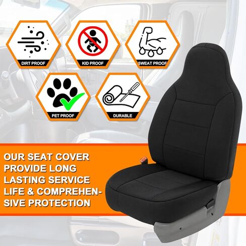 Front Seat Cover Compatible with 1984-2001 Jeep Cherokee XJ SE, Sport, Classic, Limited, Neoprene Seat Cover, Durable Seat Protection with Rain Defender in Kuwait