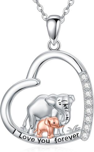 Midari Highland Cow/Fox/Elephants/Dinosaur/Cardinal/Black Cat/Lion Necklace for Women 925 Sterling Silver Animal Heart Jewelry for Women Mom Friends in Saudi Arabia