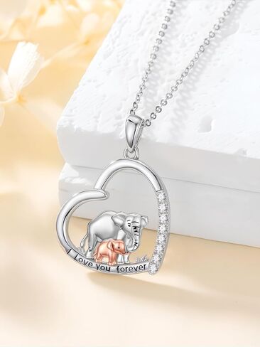 Midari Highland Cow/Fox/Elephants/Dinosaur/Cardinal/Black Cat/Lion Necklace for Women 925 Sterling Silver Animal Heart Jewelry for Women Mom Friends in Saudi Arabia