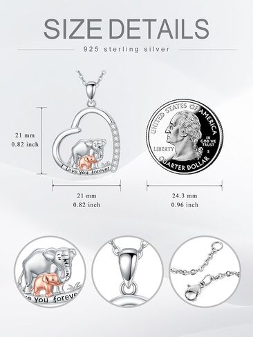 Midari Highland Cow/Fox/Elephants/Dinosaur/Cardinal/Black Cat/Lion Necklace for Women 925 Sterling Silver Animal Heart Jewelry for Women Mom Friends in Saudi Arabia