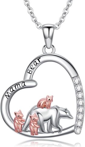 Midari Highland Cow/Fox/Elephants/Dinosaur/Cardinal/Black Cat/Lion Necklace for Women 925 Sterling Silver Animal Heart Jewelry for Women Mom Friends in Saudi Arabia