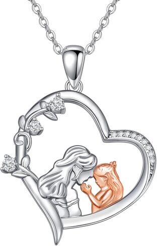 Midari Highland Cow/Fox/Elephants/Dinosaur/Cardinal/Black Cat/Lion Necklace for Women 925 Sterling Silver Animal Heart Jewelry for Women Mom Friends in Saudi Arabia