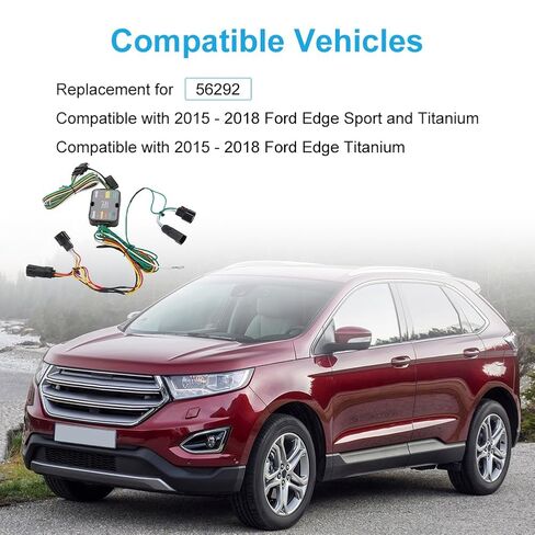 سرج أسلاك مقطورة WATERWICH 4-Pin متوافق مع Ford Edge Sport Titanium 2015 2016 2017 2018 استبدل 56292 لتوصيل أضواء المقطورة in Saudi Arabia