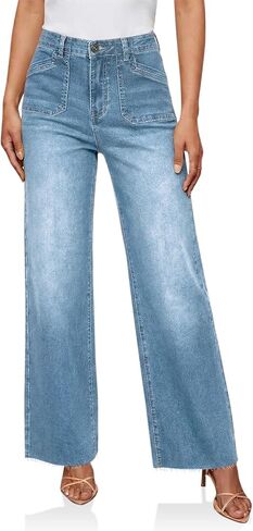 Cicy Bell Jeans for Women Wide Leg Baggy High Waisted Straight Trendy Denim Pants in Saudi Arabia